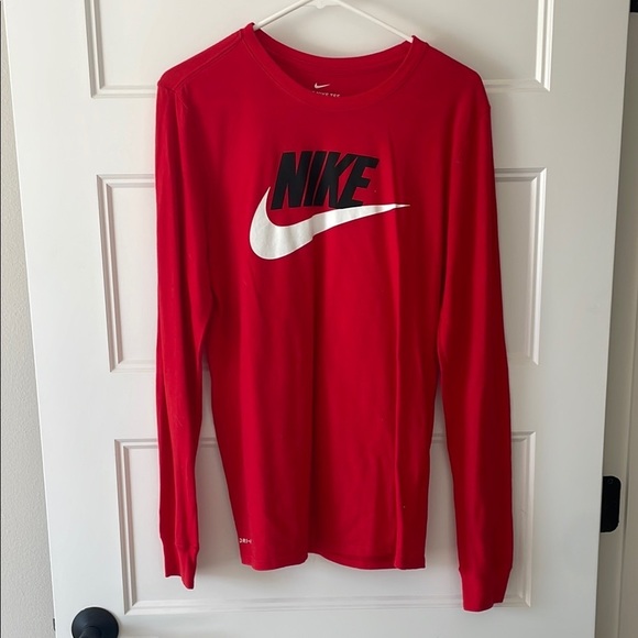 Nike Size Small Red Long-Sleeve Shirt - Picture 3 of 5